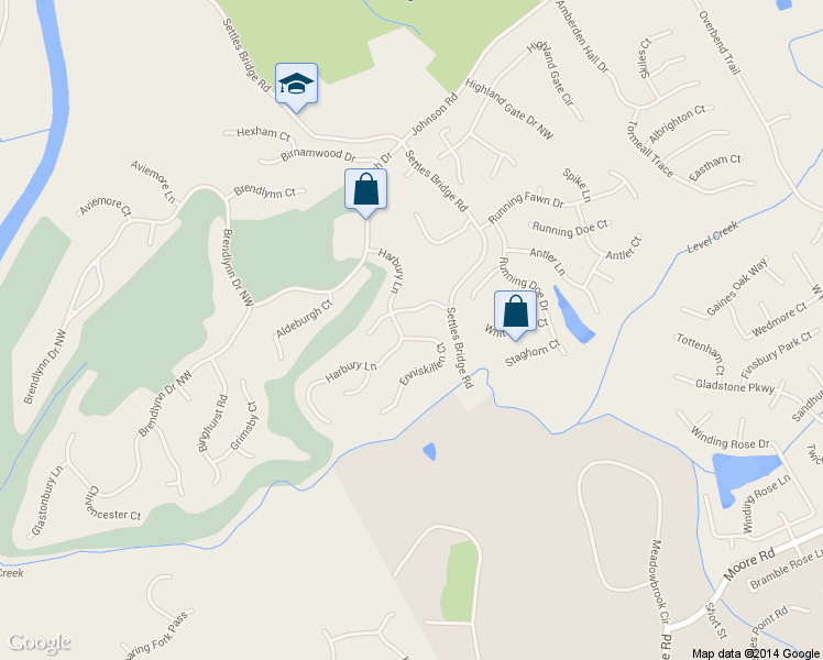 map of restaurants, bars, coffee shops, grocery stores, and more near 5283 Enniskillen Ct in Suwanee
