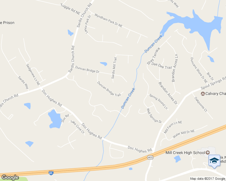 map of restaurants, bars, coffee shops, grocery stores, and more near 3366 Duncan Bridge Trail in Buford