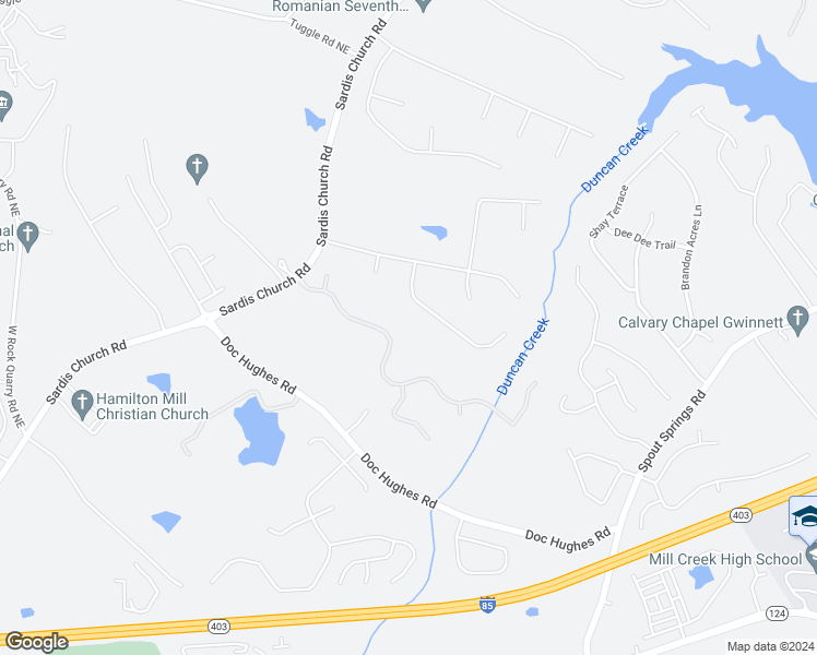 map of restaurants, bars, coffee shops, grocery stores, and more near 2495 Hamilton Parc Lane in Buford