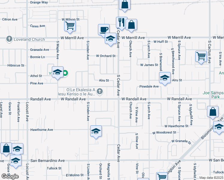 map of restaurants, bars, coffee shops, grocery stores, and more near 840 South Wisteria Avenue in Bloomington
