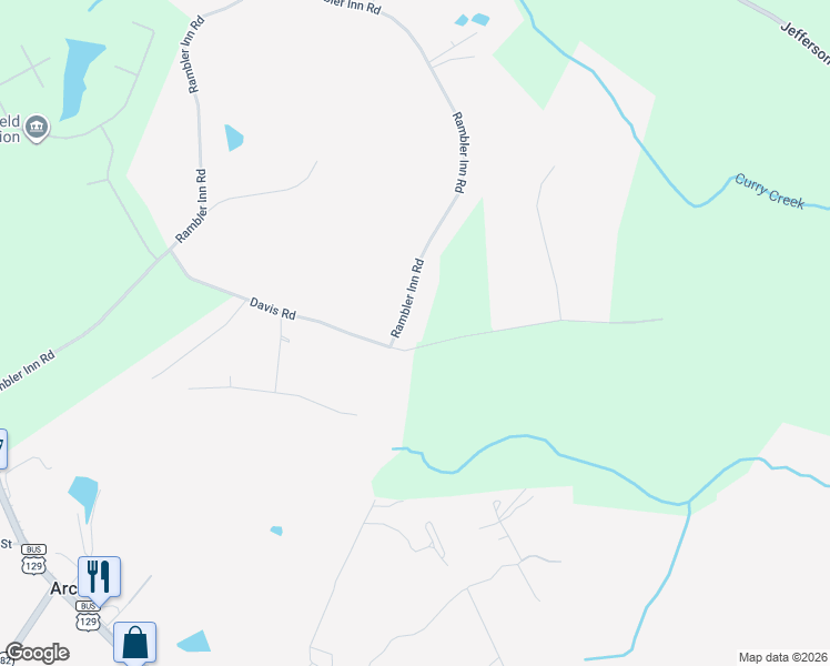 map of restaurants, bars, coffee shops, grocery stores, and more near 613 Davis Road in Jefferson