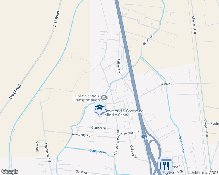 map of restaurants, bars, coffee shops, grocery stores, and more near 1507 El Camino Real Street in Socorro