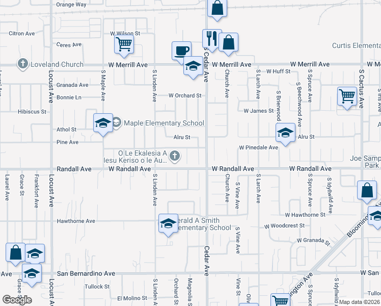 map of restaurants, bars, coffee shops, grocery stores, and more near 839 South Aspen Avenue in Bloomington