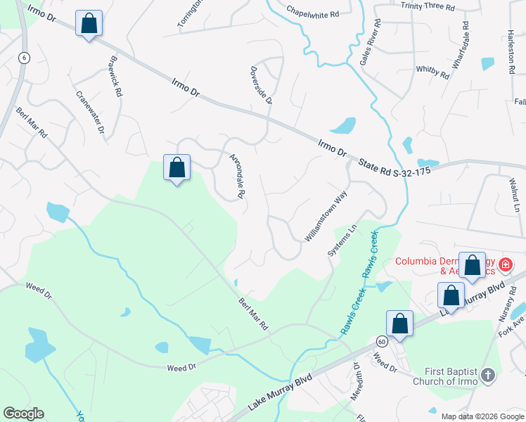 map of restaurants, bars, coffee shops, grocery stores, and more near 271 Sheringham Road in Columbia