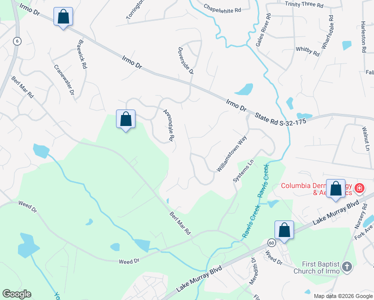 map of restaurants, bars, coffee shops, grocery stores, and more near 271 Sheringham Road in Columbia