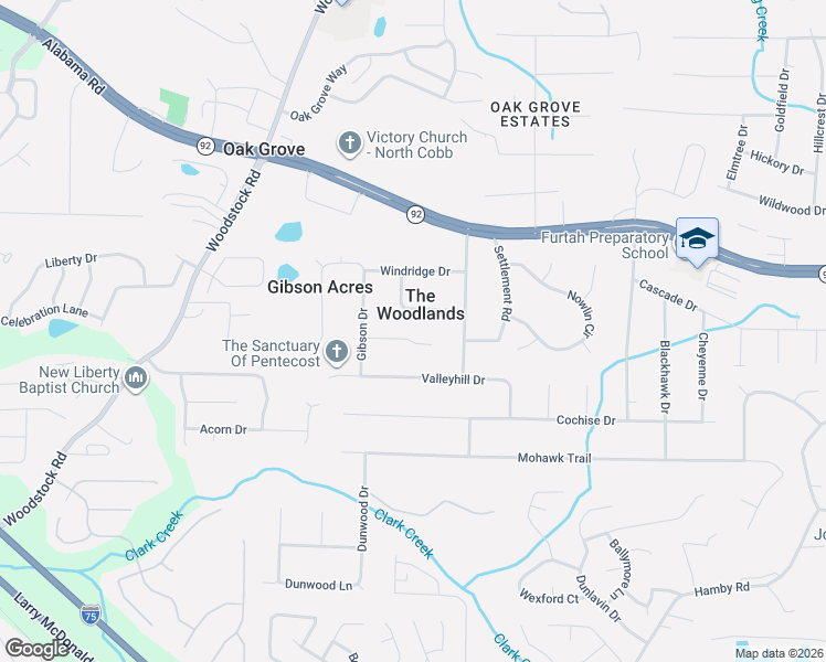 map of restaurants, bars, coffee shops, grocery stores, and more near 2644 Royal Oak Court in Acworth