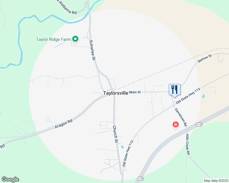 map of restaurants, bars, coffee shops, grocery stores, and more near 0 Euharlee Road Southwest in Cartersville