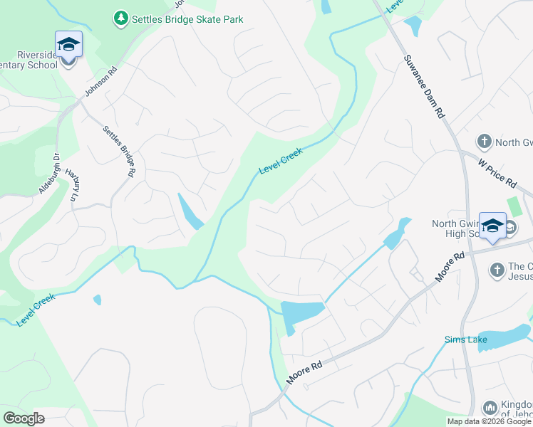 map of restaurants, bars, coffee shops, grocery stores, and more near 5071 Tottenham Court Northwest in Suwanee