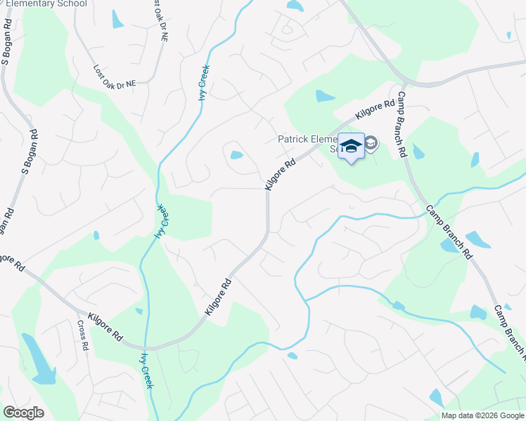 map of restaurants, bars, coffee shops, grocery stores, and more near 2550 Kilgore Road in Buford