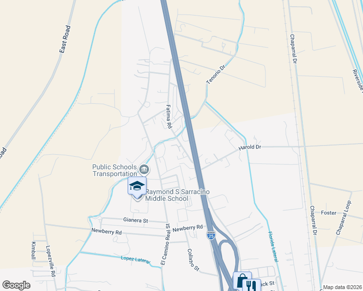 map of restaurants, bars, coffee shops, grocery stores, and more near 1457 Fatima Road in Socorro