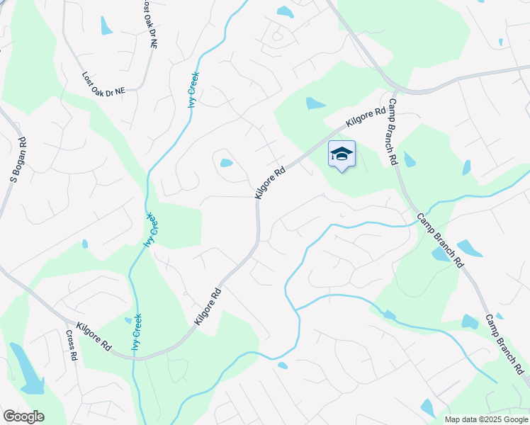 map of restaurants, bars, coffee shops, grocery stores, and more near 2551 Kilgore Road in Buford