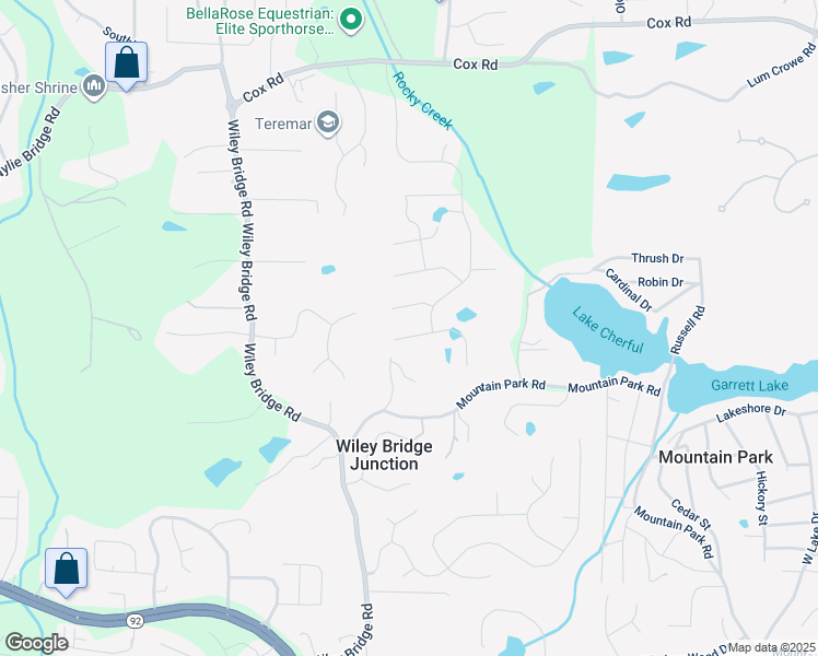 map of restaurants, bars, coffee shops, grocery stores, and more near 622 Rocky Creek Point in Woodstock