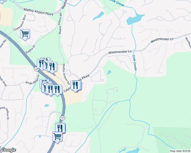 map of restaurants, bars, coffee shops, grocery stores, and more near 5230 Villa Lake Ct in Suwanee