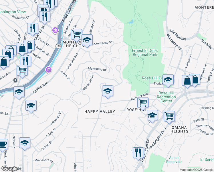 map of restaurants, bars, coffee shops, grocery stores, and more near 3745 Roberta Street in Los Angeles