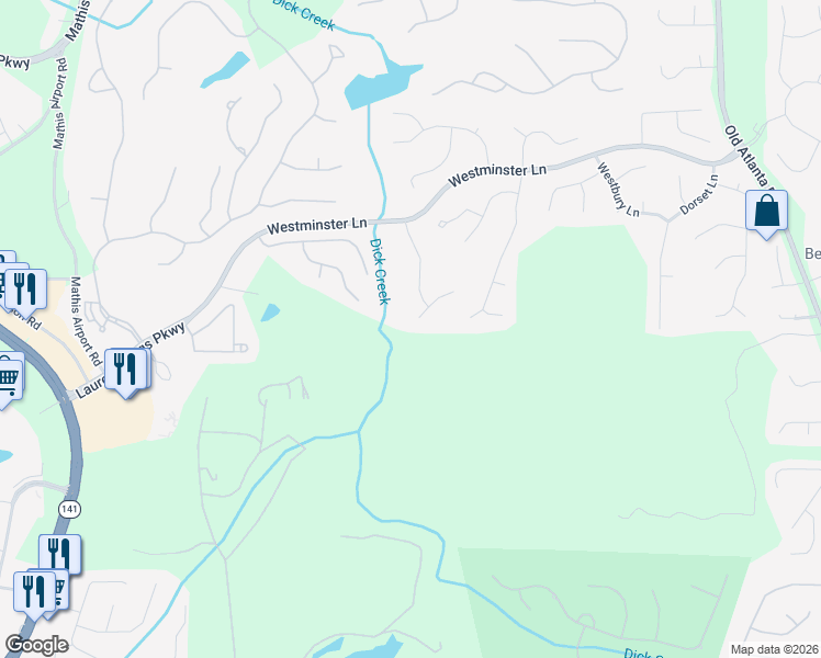 map of restaurants, bars, coffee shops, grocery stores, and more near 5065 Welwyn Court in Suwanee