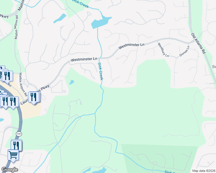 map of restaurants, bars, coffee shops, grocery stores, and more near 5065 Welwyn Court in Suwanee