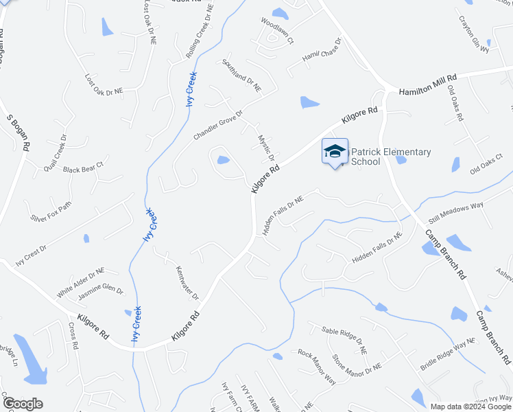 map of restaurants, bars, coffee shops, grocery stores, and more near 2551 Kilgore Road in Buford