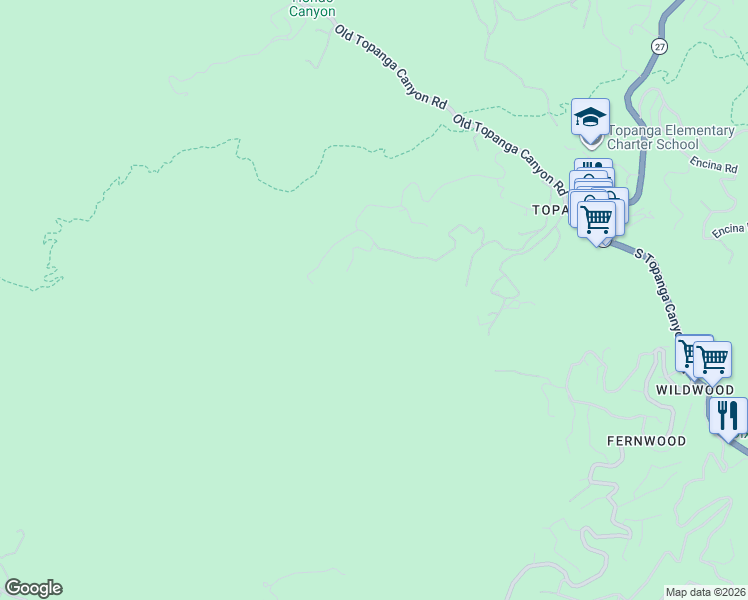 map of restaurants, bars, coffee shops, grocery stores, and more near 22575 Monte Vista Drive in Los Angeles County