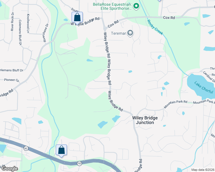 map of restaurants, bars, coffee shops, grocery stores, and more near 100 Alice Bridge Way in Woodstock