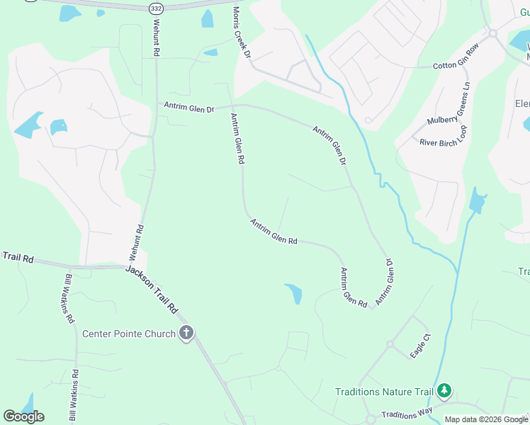 map of restaurants, bars, coffee shops, grocery stores, and more near 351 Antrim Glen Road in Hoschton