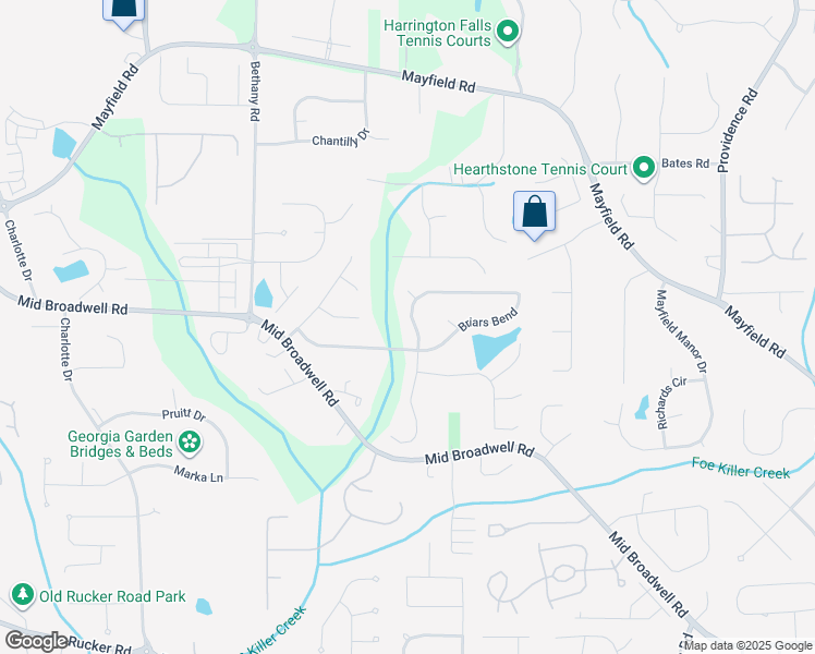 map of restaurants, bars, coffee shops, grocery stores, and more near 925 Briars Bend in Alpharetta