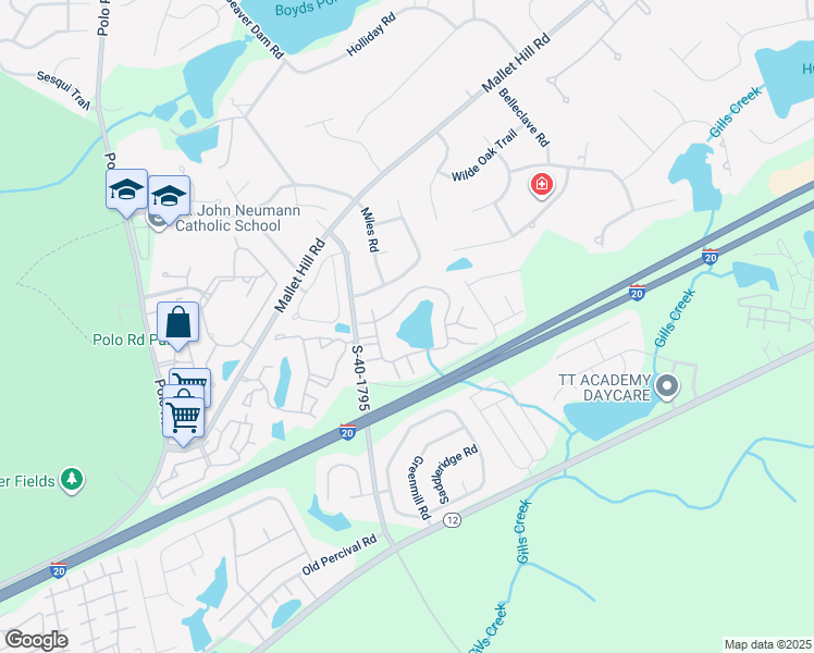 map of restaurants, bars, coffee shops, grocery stores, and more near 124 Genesee Valley Road in Columbia