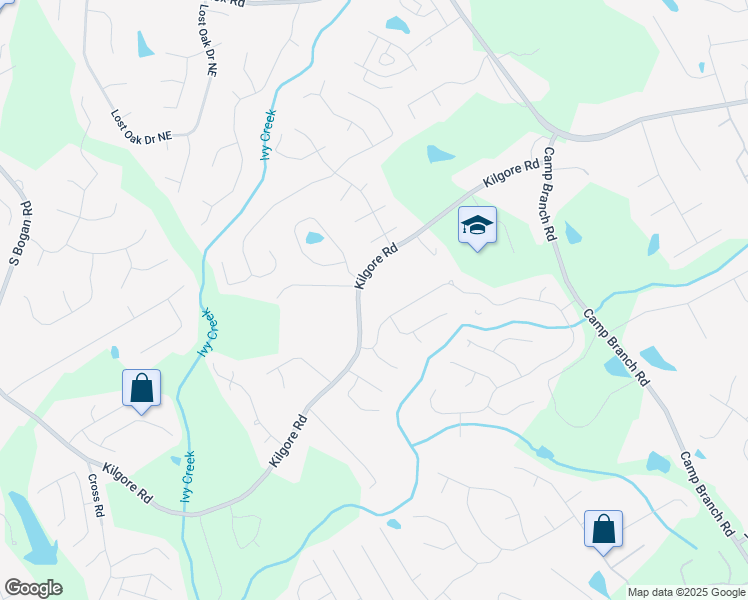 map of restaurants, bars, coffee shops, grocery stores, and more near 2557 Kilgore Road in Buford