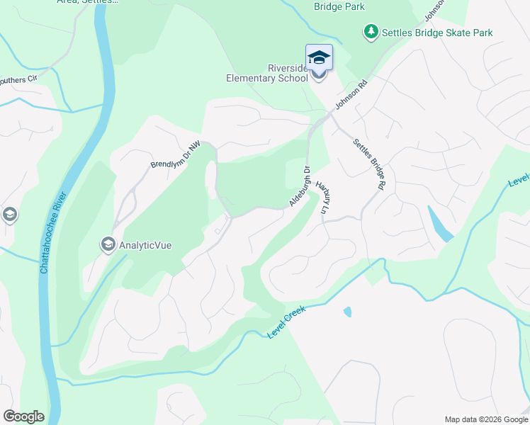 map of restaurants, bars, coffee shops, grocery stores, and more near 5283 Aldeburgh Drive in Suwanee