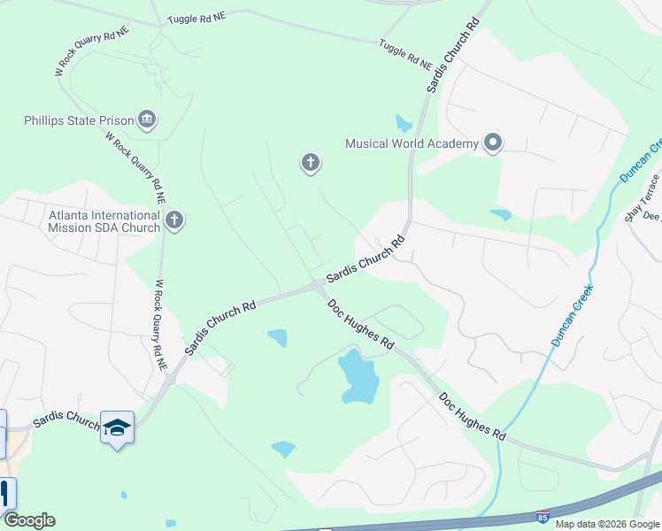 map of restaurants, bars, coffee shops, grocery stores, and more near 4043 Grandover Drive Northeast in Buford