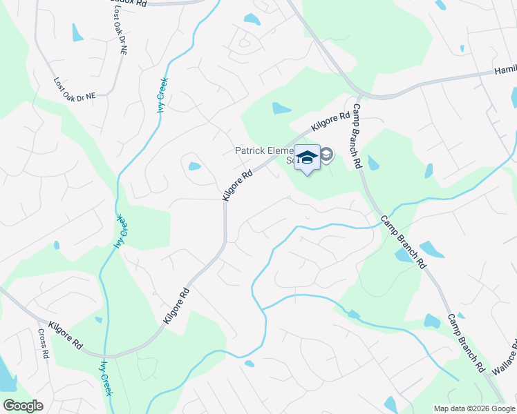 map of restaurants, bars, coffee shops, grocery stores, and more near 2658 Hidden Falls Drive Northeast in Buford