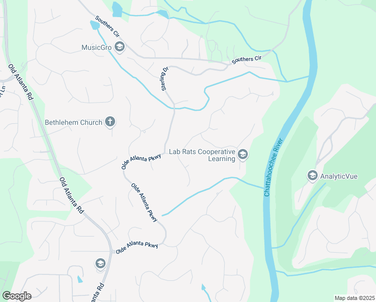 map of restaurants, bars, coffee shops, grocery stores, and more near 6330 Olde Atlanta Parkway in Suwanee