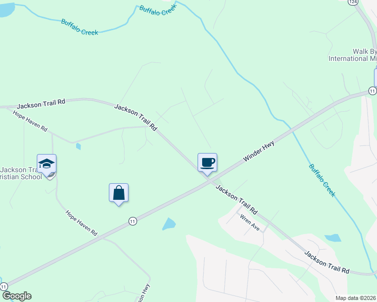 map of restaurants, bars, coffee shops, grocery stores, and more near 1570 Jackson Trail Road in Jefferson