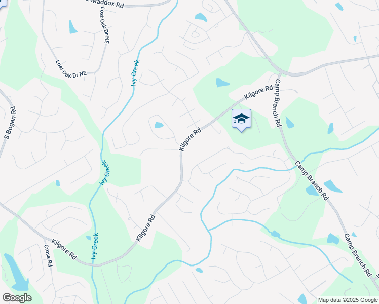 map of restaurants, bars, coffee shops, grocery stores, and more near 2577 Kilgore Road in Buford