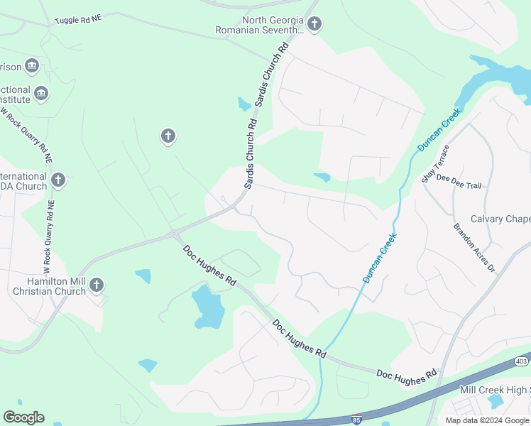 map of restaurants, bars, coffee shops, grocery stores, and more near 2575 Hamilton Parc Lane in Buford