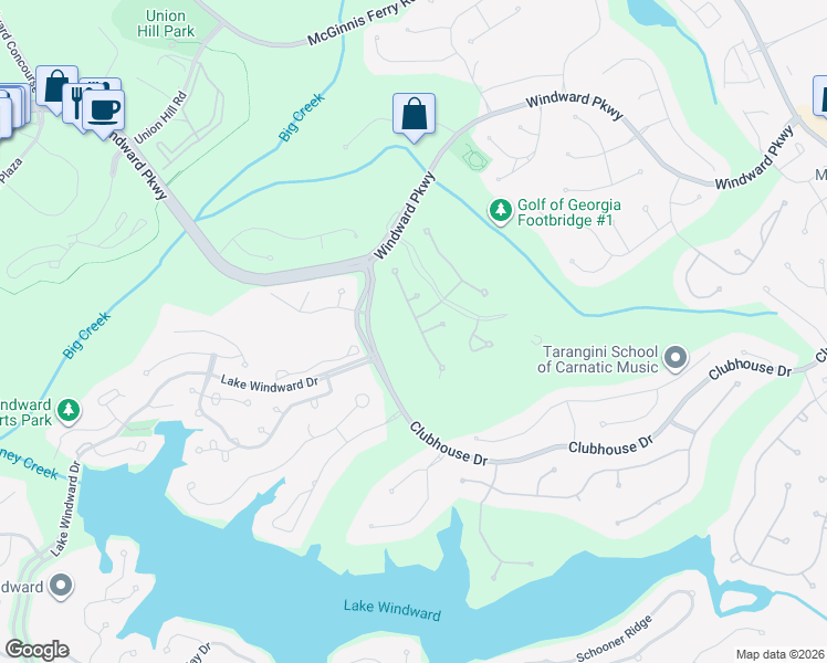 map of restaurants, bars, coffee shops, grocery stores, and more near 200 Ardsley Lane in Alpharetta