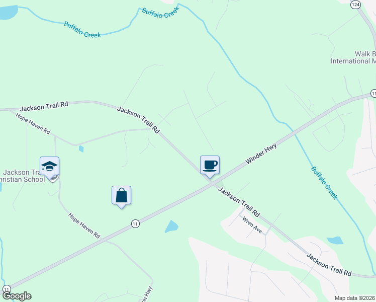 map of restaurants, bars, coffee shops, grocery stores, and more near 1570 Jackson Trail Road in Jefferson
