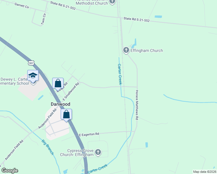 map of restaurants, bars, coffee shops, grocery stores, and more near 515-619 East Smallwood Road in Florence