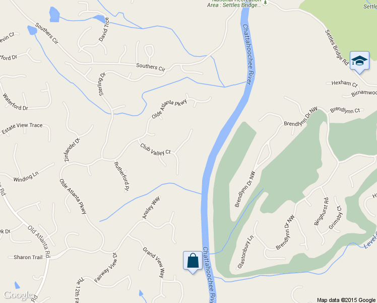 map of restaurants, bars, coffee shops, grocery stores, and more near 6630 River Crest Point in Suwanee