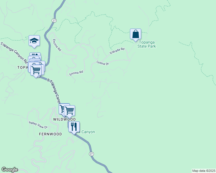 map of restaurants, bars, coffee shops, grocery stores, and more near Colina Drive in Los Angeles County