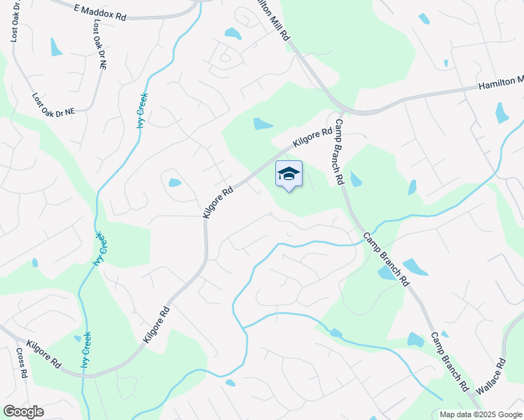 map of restaurants, bars, coffee shops, grocery stores, and more near 2688 Hidden Falls Drive Northeast in Buford