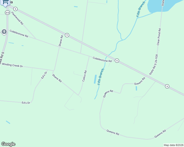 map of restaurants, bars, coffee shops, grocery stores, and more near 2725 Cobblestone Road in Loris