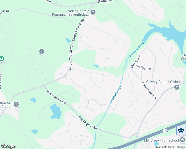 map of restaurants, bars, coffee shops, grocery stores, and more near 3256 Duncan Bridge Trail in Buford