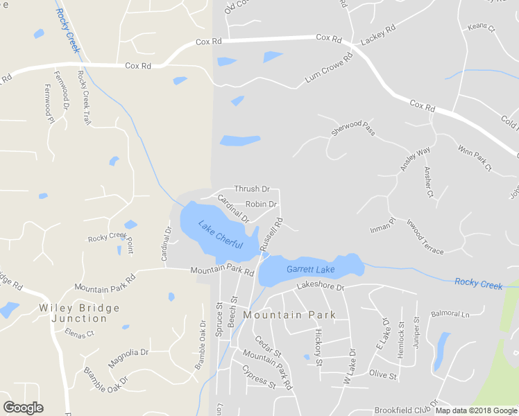 map of restaurants, bars, coffee shops, grocery stores, and more near 114 Robin Drive in Roswell