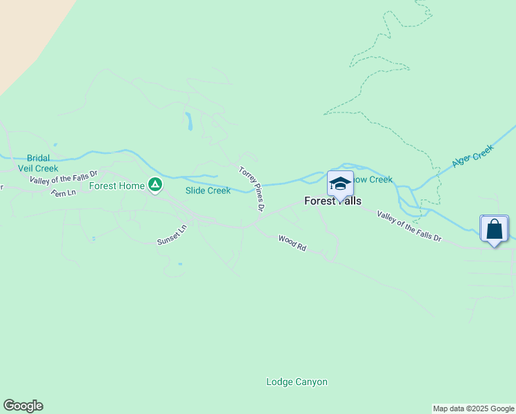 map of restaurants, bars, coffee shops, grocery stores, and more near 9112 Torrey Pines Drive in Forest Falls