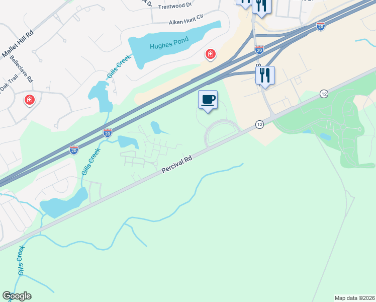 map of restaurants, bars, coffee shops, grocery stores, and more near 4037 Percival Road in Columbia