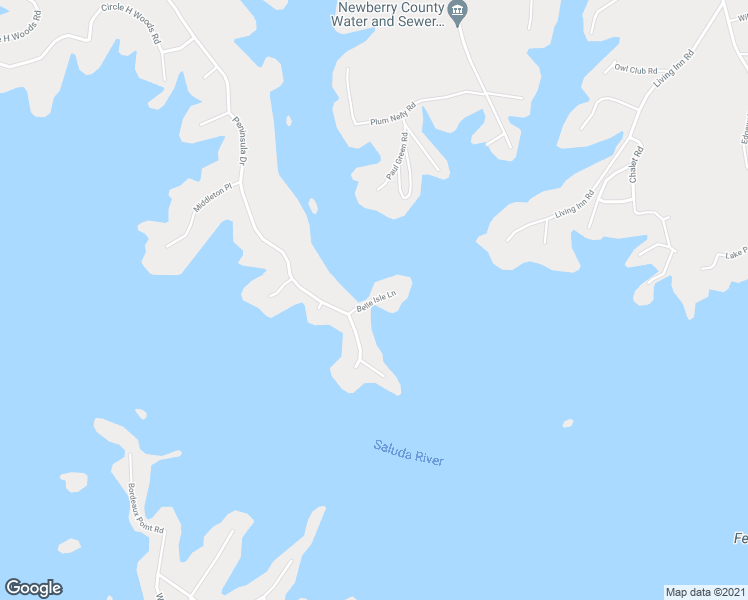 map of restaurants, bars, coffee shops, grocery stores, and more near 130 Belle Isle Lane in Prosperity