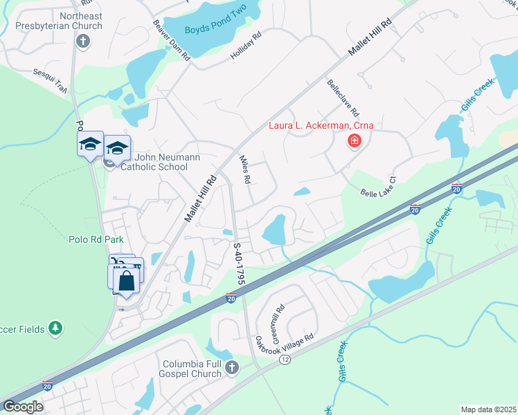 map of restaurants, bars, coffee shops, grocery stores, and more near 4824 Smallwood Road in Columbia