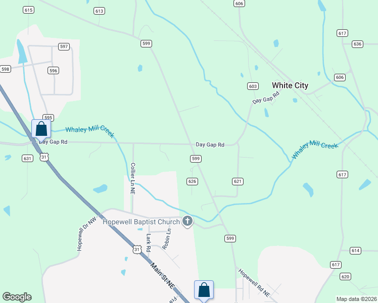 map of restaurants, bars, coffee shops, grocery stores, and more near 1940 County Road 599 in Hanceville