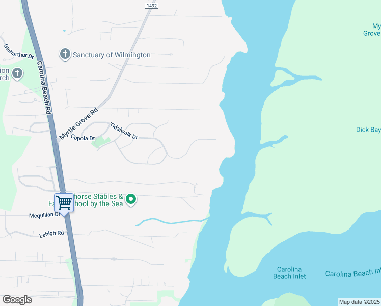 map of restaurants, bars, coffee shops, grocery stores, and more near 1334 Tidalwalk Drive in Wilmington