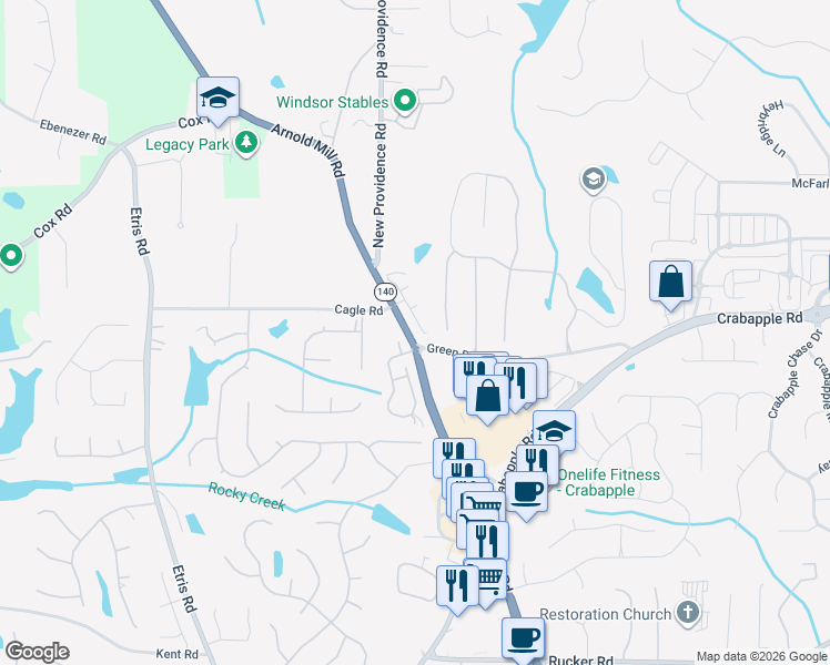 map of restaurants, bars, coffee shops, grocery stores, and more near 117 Quinn Way in Milton